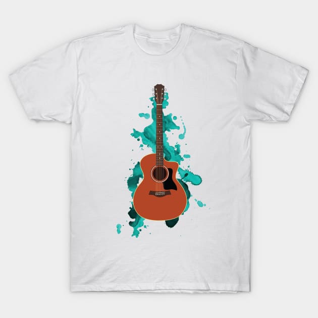 Auditorium Style Acoustic Guitar All Mahogany T-Shirt by nightsworthy